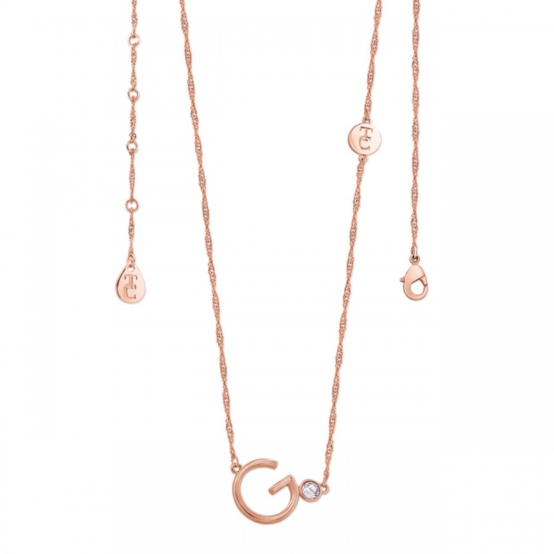 Tipperary Crystal Letter 'G' Pendant Rose Gold